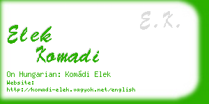 elek komadi business card